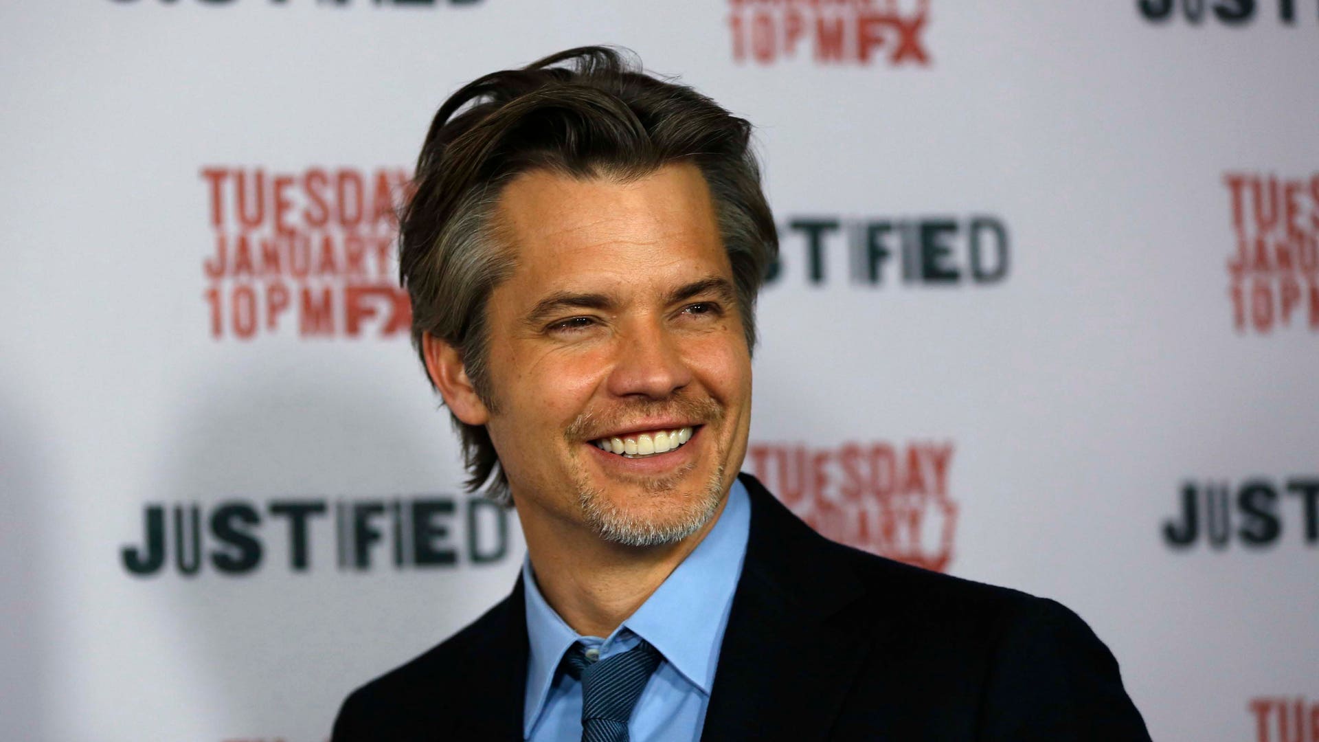 Cast member Timothy Olyphant poses at a premiere screening for season 5 of the television series 