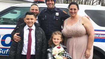 New York couple driven to their wedding by friendly police officer after crash