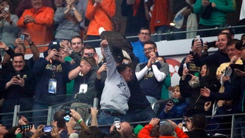 Eagle lands on Notre Dame fans before start of Cotton Bowl