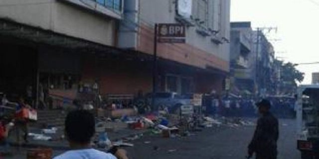 A bomb went off Monday outside a southern Philippines shopping mall.