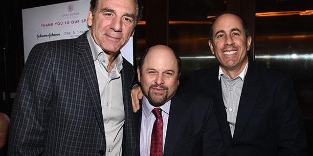 It's a (mini) "Seinfeld" reunion! While they were short one Julia Louis-Dreyfus, "Seinfeld" stars (from left) Michael Richards, Jason Alexander and Jerry Seinfeld were reunited for a good cause. The actors met up Wednesday for a charity event to benefit Baby Buggy. It's great to see the crew back together again after 17 years.