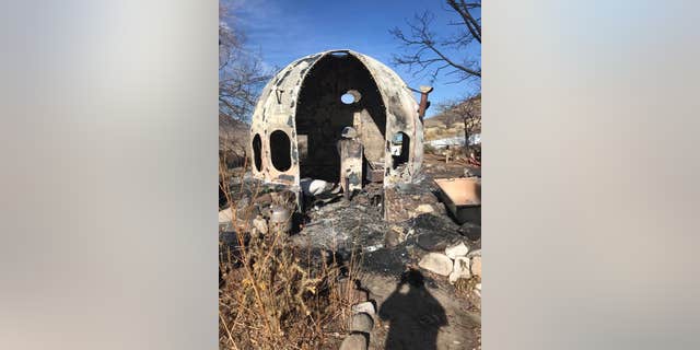The dogs were discovered in a burning structure near Doyle, California, with their owner and mother nowhere in sight.