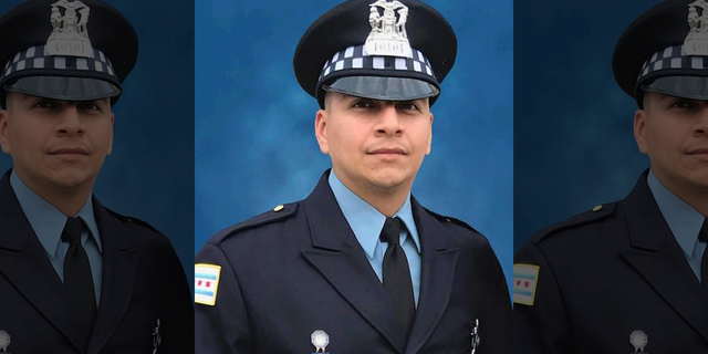 Chicago Police Officer Eduardo Marmolejo, pictured, and Officer Conrad Gary were fatally struck by a train as they investigated a report of gunshots on the city's far South Side, Monday, Dec. 17, 2018, in Chicago.