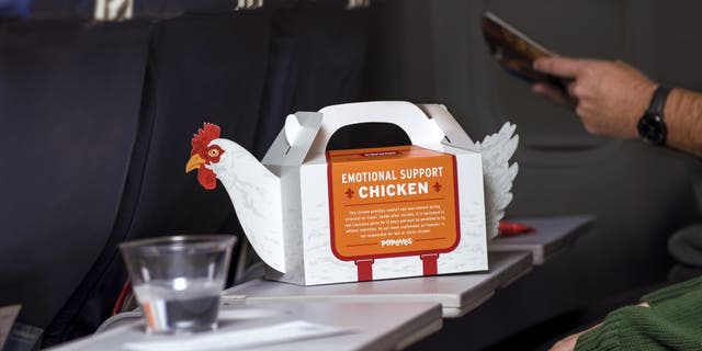 For a limited time, Popeyes is offering travelers at Philadelphia International Airport an “Emotional Support Chicken” disposable tote when they purchase a 3-piece chicken tender combo meal.
