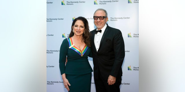 Gloria Estefan and Emilio Estefan arrive at the State Department for the Kennedy Center Honors State Department Dinner on Saturday, Dec. 1, 2018, in Washington.