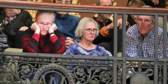 Attendees sit in the gallery and listen during a special session of the senate, Tuesday Dec. 4, 2018, at the Capitol in Madison, Wis. (Steve Apps/Wisconsin State Journal via AP)