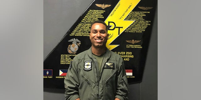 This undated photo made available by the U.S. Marine Corps shows Capt. Jahmar F. Resilard. On Thursday, Dec. 6, 2018, officials said he was killed in a plane crash off the coast of Japan. (U.S. Marine Corps via AP)