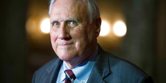 Sept. 5, 2018: Sen. Jon Kyl, R-Ariz., waits to be sworn in as a U.S. Senator by Vice President Mike Pence in at the Old Senate Chamber on Capitol Hill in Washington. (AP Photo/Cliff Owen, File)