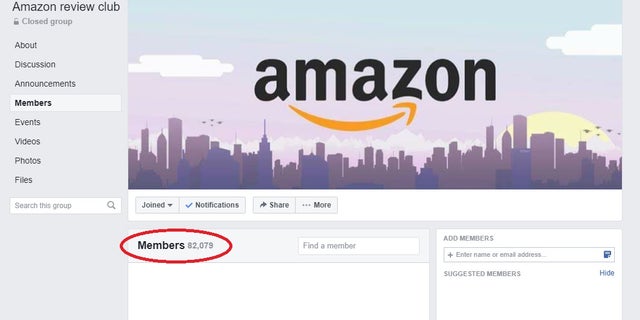 A screenshot of a Facebook group where Amazon reviews are bought and sold. Membership in this particular group stands at more than 82,000 as of December 13, 2018. While the practice is prohibited by both Facebook and Amazon, one victim tells Fox News that the current safeguards at both companies have done little to protect their bottom line. (Facebook/Fox News)