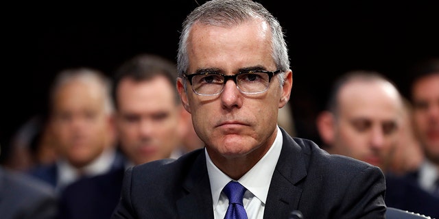 FILE - In this June 7, 2017 file photo, acting FBI Director Andrew McCabe appears before a Senate Intelligence Committee hearing about the Foreign Intelligence Surveillance Act on Capitol Hill in Washington. (AP Photo/Alex Brandon, File)