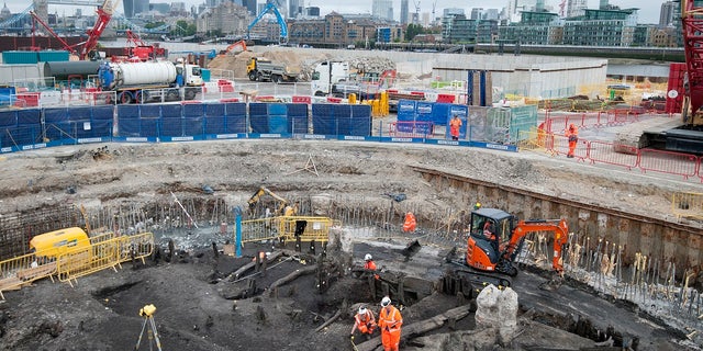 The construction site where the man's remains were found. (MOLA Headland)