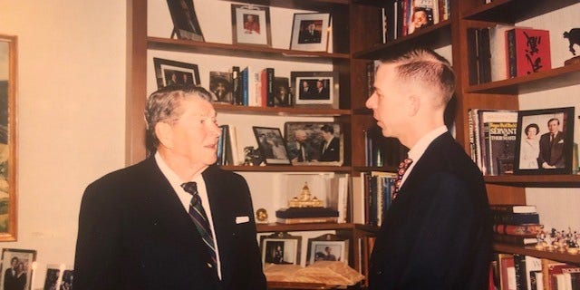 The author meets former President Ronald Reagan, 1997, Los Angeles, Calif.