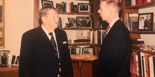 The author meets former President Ronald Reagan, 1997, Los Angeles, Calif.