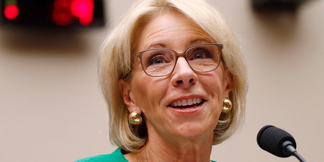 U.S. Education Secretary Betsy DeVos testifies before the House Education Committee on 