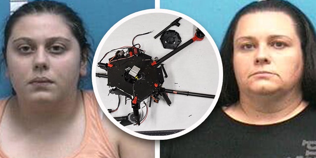 Cencetta Didiano, left, and her mother, Casandra Kerr, right, were arrested after they flew a drone full of contraband onto the roof of a prison where their relative was being housed, deputies said.