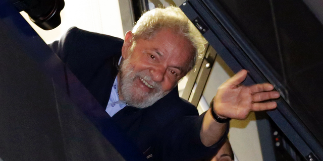 FILE - In this April 5, 2018 file photo, Brazil's former President Luiz Inacio Lula da Silva waves to supporters, in Sao Bernardo do Campo, Brazil. (AP Photo/Nelson Antoine, File)