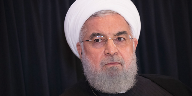 FILE - In this Sept. 26, 2018, file photo, Iranian President Hassan Rouhani speaks during a news conference in New York. President Rouhani is warning Western countries that they will face a massive influx of drugs if Iran becomes weakened by U.S. sanctions. Rouhani spoke in Tehran on Saturday, Dec. 8, 2018, at a six-nation conference on fighting terrorism attended by parliament speakers of Afghanistan, Iran, Pakistan, Turkey, China and Russia. (AP Photo/Mary Altaffer, File)
