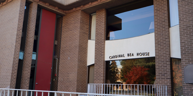 This Oct. 22, 2018 photo shows the Cardinal Bea House on the campus of Gonzaga University in Spokane, Wash. Cardinal Bea House played host to at least 20 Jesuit priests accused of sexual abuse. (Emily Swing/Reveal via AP)