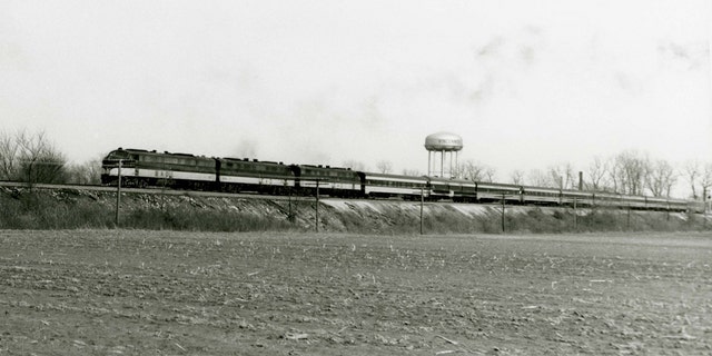 FILE -- The funeral train of Dwight Eisenhower.