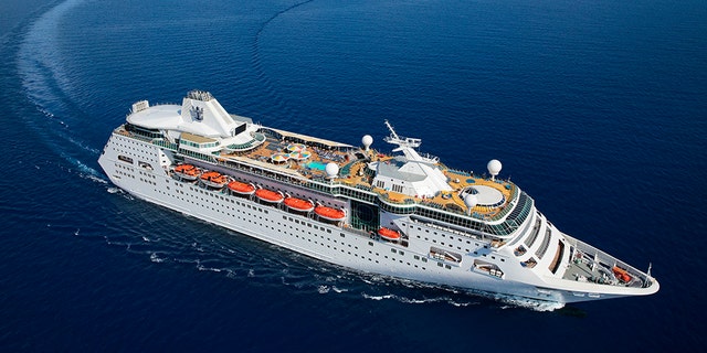 An aerial photo of the Empress of the Seas ship.