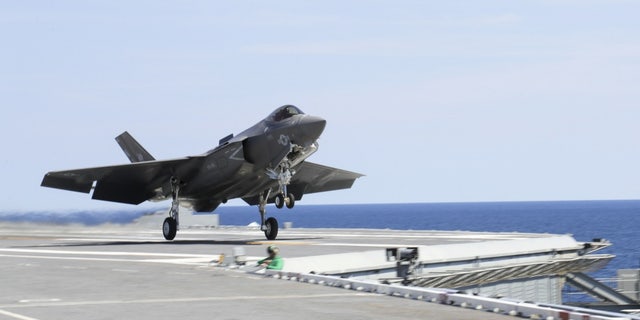 File photo - ATLANTIC OCEAN (Sept. 4, 2017) An F-35C Lightning II assigned to the Grim Reapers of Strike Fighter Squadron (VFA 101) launches off the flight deck of the Nimitz-class aircraft carrier USS Abraham Lincoln (CVN 72).