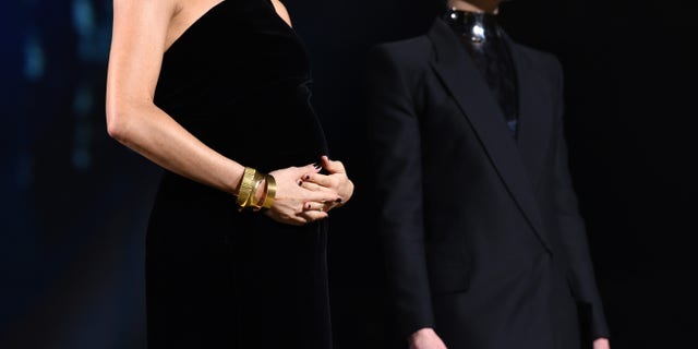 Meghan Markle broke from royal tradition by wearing dark nail polish.