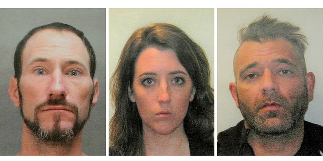 This November 2018 file combination of photos provided by the Burlington County Prosecutors office shows Johnny Bobbitt, from left, Katelyn McClure and Mark D'Amico.