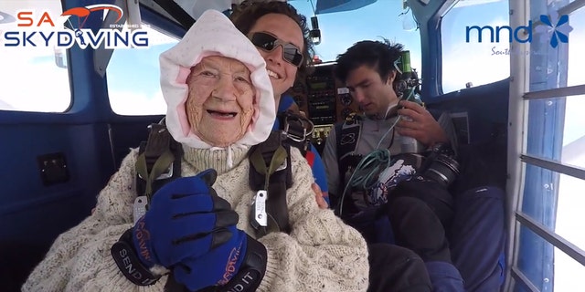 An Australian woman became the oldest person to skydive, at 102 years of age.