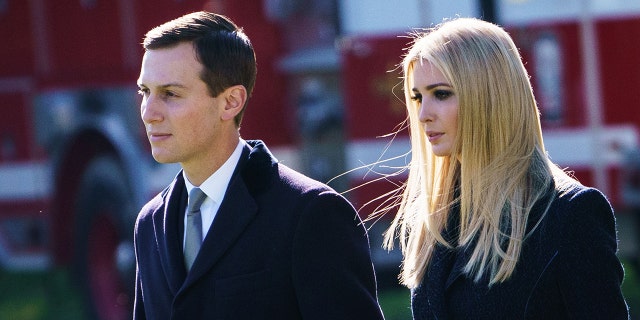 Jared Kushner and Ivanka Trump make their way to board Marine One before departing from South Lawn of the White House in Washington, DC on October 30, 2018. (Photo by MANDEL NGAN / AFP) (Photo credit should read MANDEL NGAN/AFP/Getty Images)