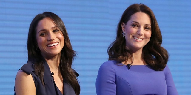Meghan Markle (left) said during the interview that she did not make Kate Middleton (right) cry as reported, but that Middleton actually made her cry.