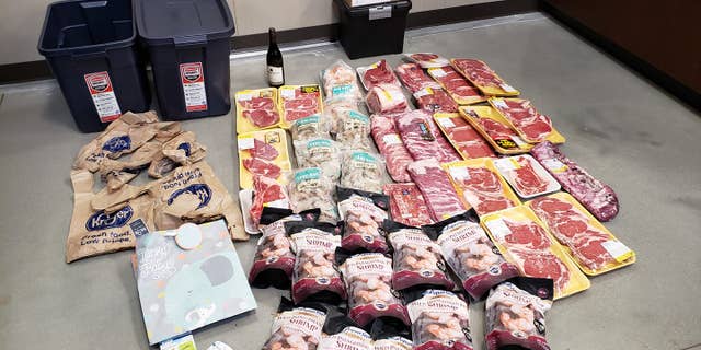 The thief was caught with his ill-gotten groceries — all $1,188 worth of them — during a traffic stop.