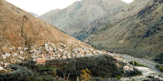 The remote village of Imlil nestled on the slopes of the Atlas mountains in Morocco, Thursday Dec. 20, 2018, about six miles from the spot where the bodies of two Scandinavian women were found.