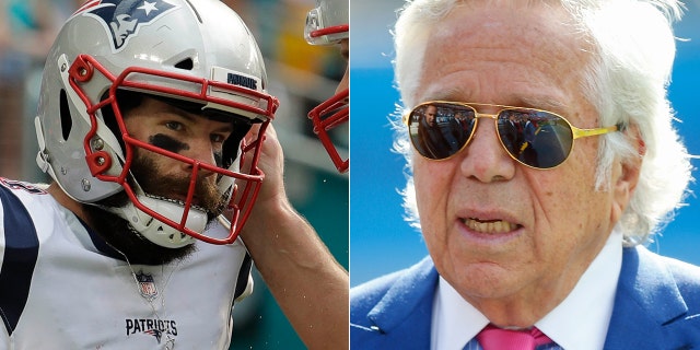 New England Patriots' Julian Edelman and Robert Kraft paid tribute to the Tree of Life shooting victims ahead of Sunday's game.