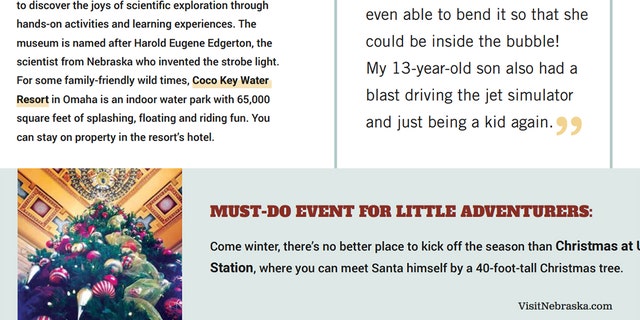 The bottom left corner of page 27 featured a photo of Kansas City's Union Station and its Christmas decorations.