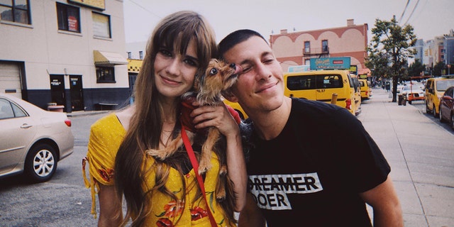 Lexi and Nick with Sarah's dog, Toto. They both now have jobs and are trying to get permanent housing.
