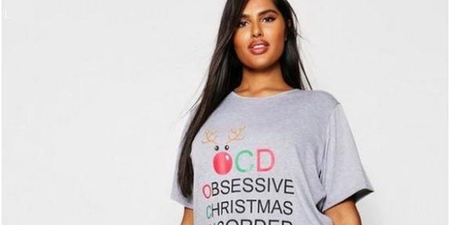 Boohoo.com was offering a Christmas-themed pajama set with the words “Obsessive Christmas Disorder” printed across the top, complete with the O, C and D highlighted in different lettering.