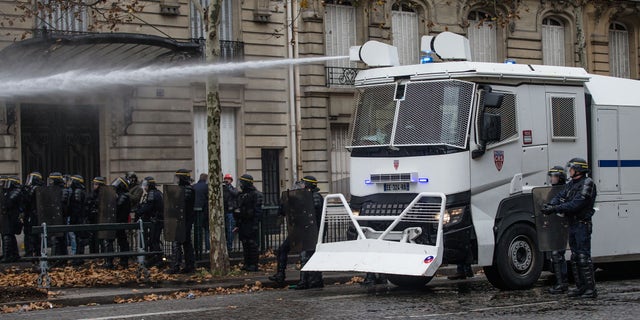 Clashes between police and demonstrators, during demonstration of the "Yellow vests", in Paris, France, on December 8th 2018.