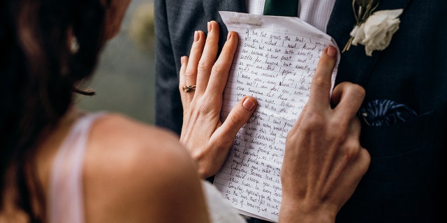 A bride read her husband a letter on their wedding day that she wrote to him years before they ever met.