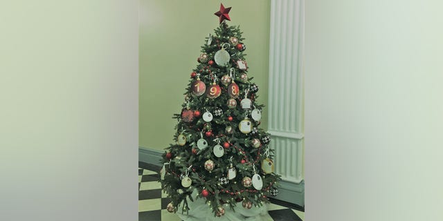 The White House Recovery and Remembrance Tree in the Eisenhower Executive Office Building, Christmas 2018 in Washington, D.C.