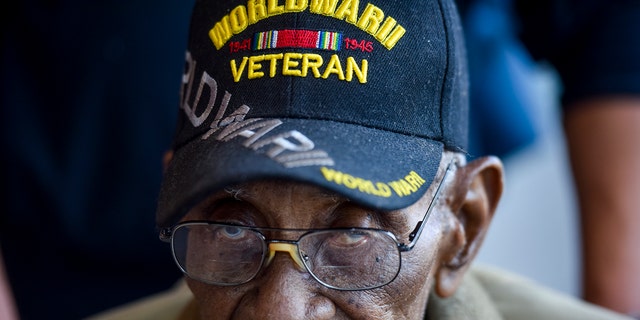 Richard Overton, 112, visits the National Museum of African American History and Culture, April 8, 2018, in Washington, D.C. (Getty Images)