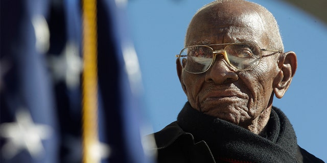 America’s oldest veteran, Richard Overton — who served in the Army during World War II and credited God, whiskey and cigars for his longevity — died Thursday in Texas at the age of 112. (AP Photo/Pablo Martinez Monsivais)