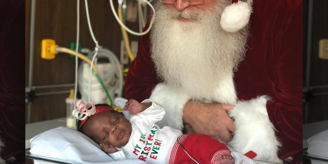 Santa snapped photos with some of the NICU babies.
