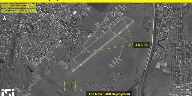 The three Russian Ilyushin -76 cargo planes were spotted at the Dzhankoi airbase in Crimea.