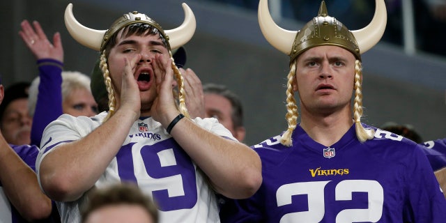 Minnesota Vikings fans watch from the stands during the second half of an NFL football game against the Chicago Bears, Sunday, Dec. 30, 2018, in Minneapolis. (AP Photo/Bruce Kluckhohn)