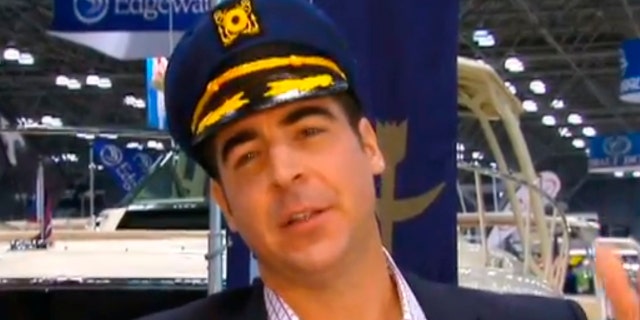 Oh captain, my captain: Jesse mingles with boat buyers at New York City’s Javits Center and finds out that money and a nice suit will often make people forget that you are wearing a silly hat.