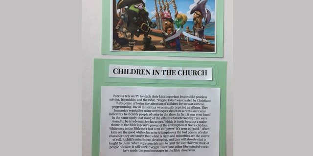 A student at the "Annual Whiteness Forum" at Cal State San Marcos labeled "VeggieTales" racist and dangerous for children.