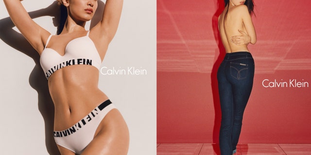 Bella Hadid stripped down to pose in Calvin Klein underwear in a new ad for the fashion company. The 19-year-old also showed off her curves in a pair of Calvin Klein jeans and nothing else.