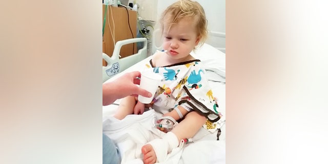 The couple first brought Izzy to a doctor in January of last year after a strange rash on her leg.