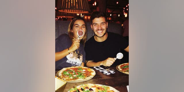 Reeson pictured with his girlfriend in November 2018.