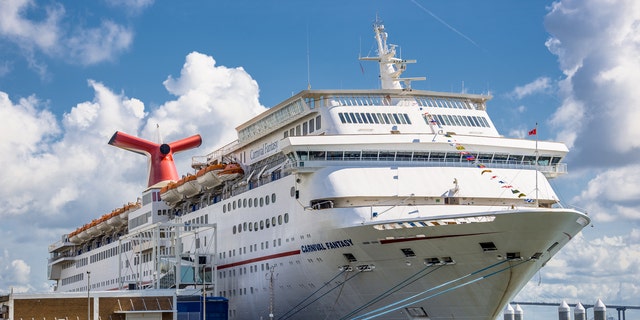 A passenger went missing from the Carnival Fantasy, seen at the Port of Charleston in 2015, while heading to a port in Cozumel, Mexico.